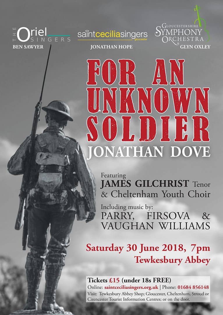 Promotion poster for a concert of 'For an Unknown Soldier'.